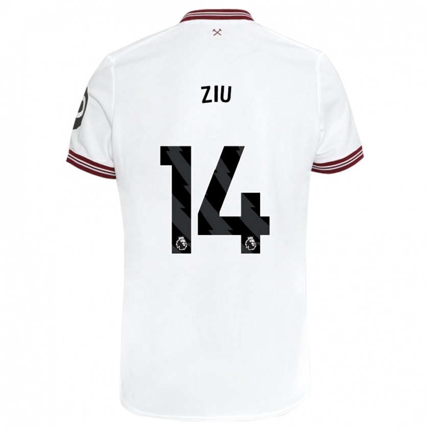 Kandiny Uomo Maglia Jessica Ziu #14 Bianco Kit Gara Away 2023/24 Maglietta