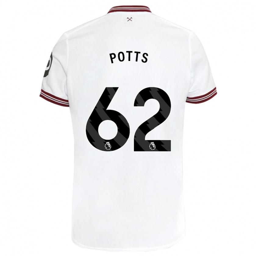 Kandiny Heren Freddie Potts #62 Wit Uitshirt Uittenue 2023/24 T-Shirt België