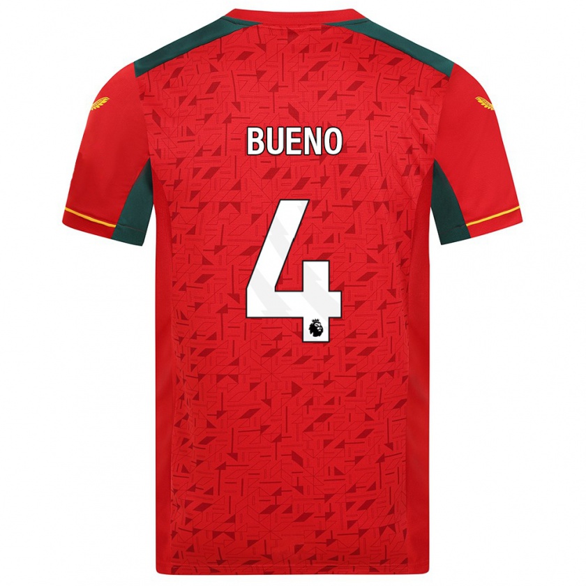 Kandiny Hombre Camiseta Santiago Bueno #4 Rojo 2ª Equipación 2023/24 La Camisa