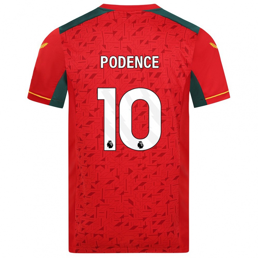 Kandiny Uomo Maglia Daniel Podence #10 Rosso Kit Gara Away 2023/24 Maglietta