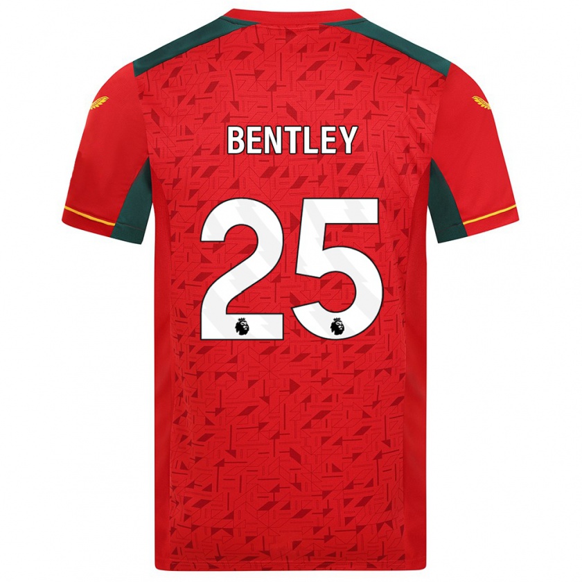 Kandiny Uomo Maglia Daniel Bentley #25 Rosso Kit Gara Away 2023/24 Maglietta