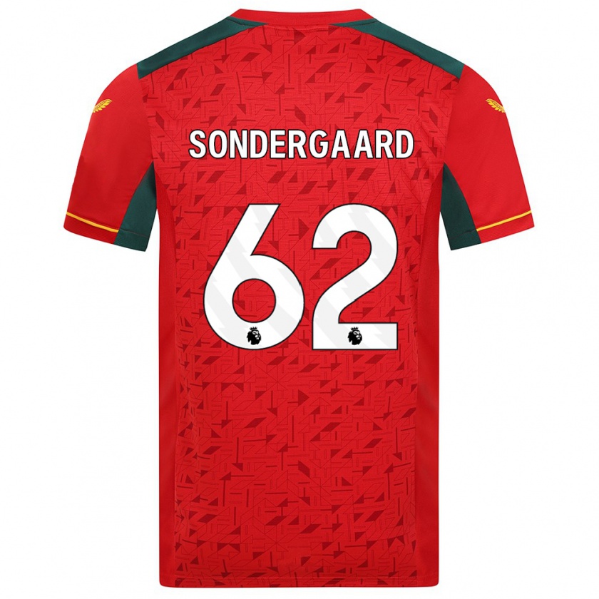 Kandiny Uomo Maglia Andreas Sondergaard #62 Rosso Kit Gara Away 2023/24 Maglietta