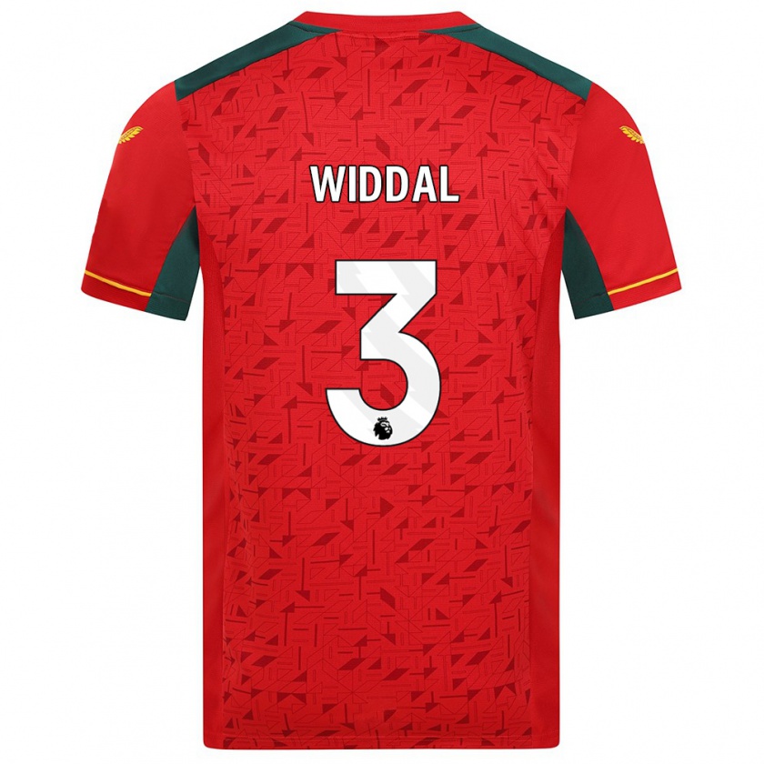 Kandiny Uomo Maglia Natalie Widdal #3 Rosso Kit Gara Away 2023/24 Maglietta