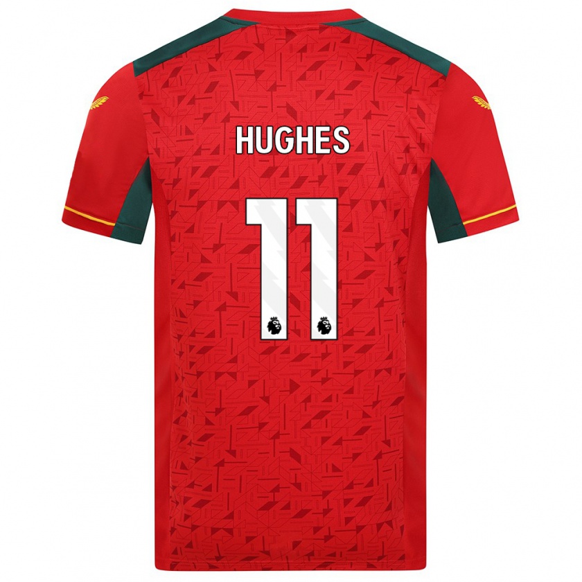 Kandiny Uomo Maglia Amber Hughes #11 Rosso Kit Gara Away 2023/24 Maglietta