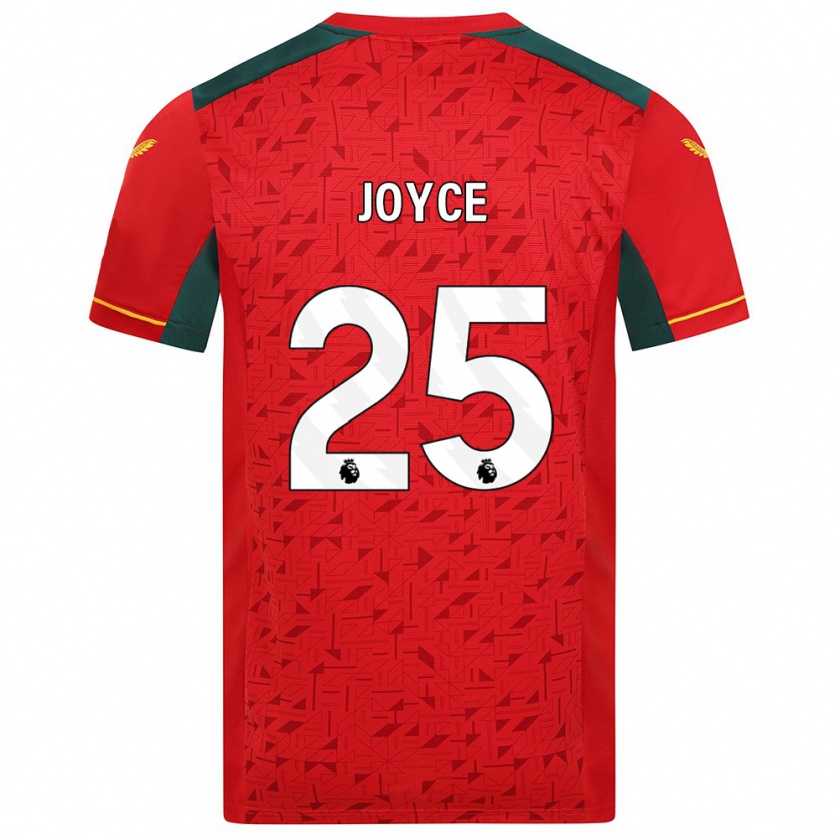 Kandiny Uomo Maglia Leonie Joyce #25 Rosso Kit Gara Away 2023/24 Maglietta