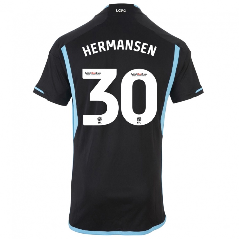 Kandiny Heren Mads Hermansen #30 Zwart Uitshirt Uittenue 2023/24 T-Shirt België