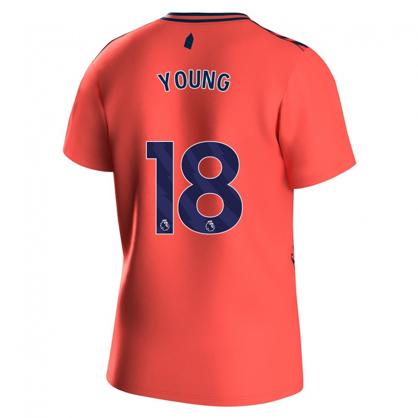 Kandiny Uomo Maglia Ashley Young #18 Corallo Kit Gara Away 2023/24 Maglietta