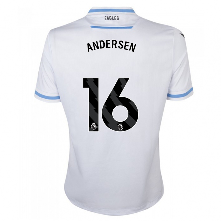 Kandiny Uomo Maglia Joachim Andersen #16 Bianco Kit Gara Away 2023/24 Maglietta