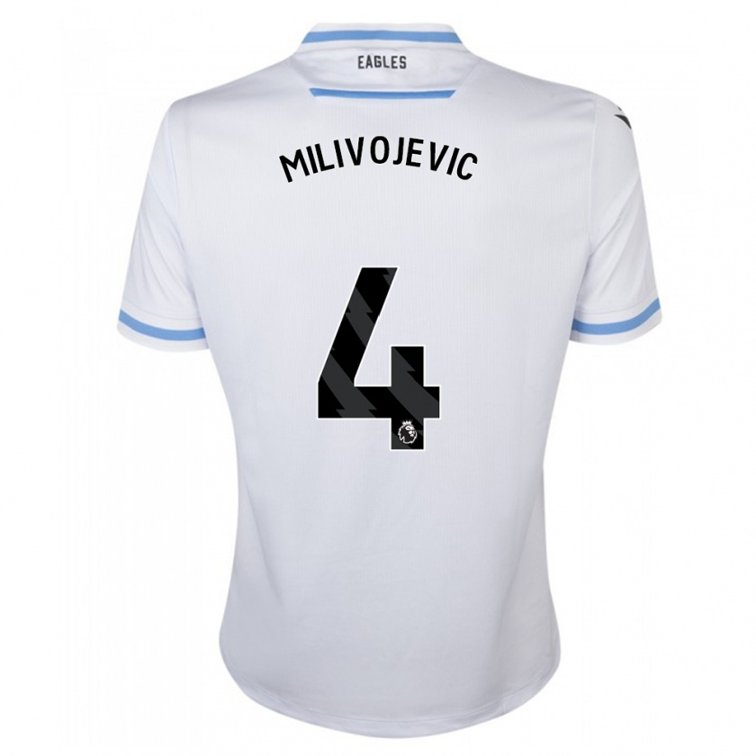 Kandiny Hombre Camiseta Luka Milivojevic #4 Blanco 2ª Equipación 2023/24 La Camisa