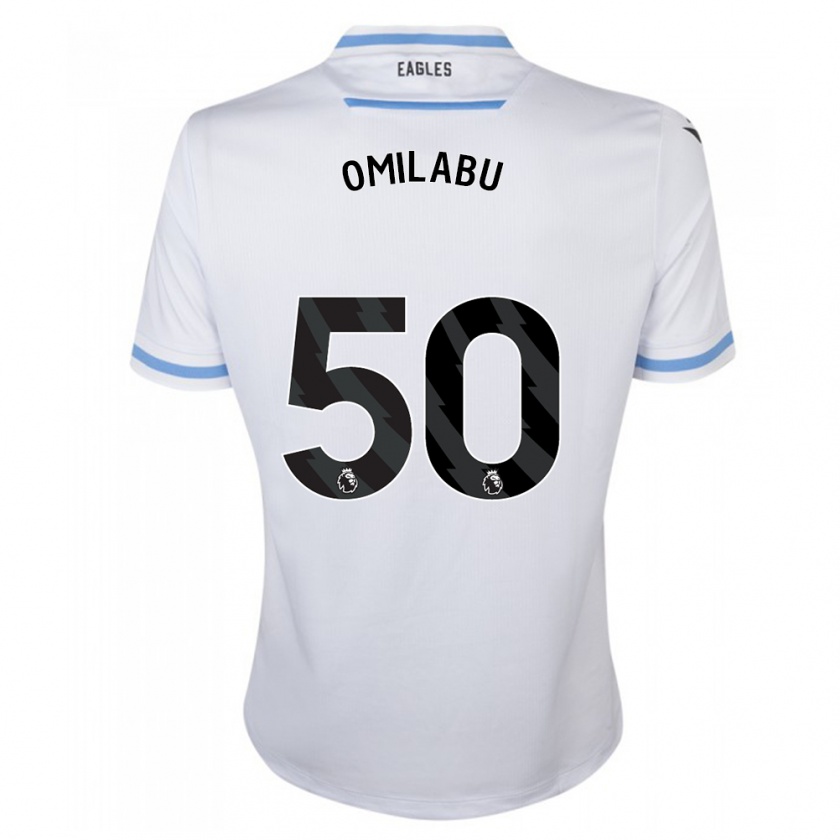 Kandiny Hombre Camiseta David Omilabu #50 Blanco 2ª Equipación 2023/24 La Camisa