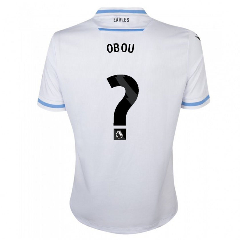 Kandiny Hombre Camiseta David Obou #0 Blanco 2ª Equipación 2023/24 La Camisa