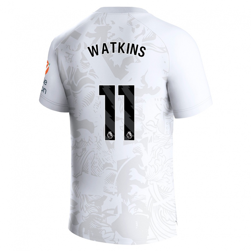 Kandiny Uomo Maglia Ollie Watkins #11 Bianco Kit Gara Away 2023/24 Maglietta