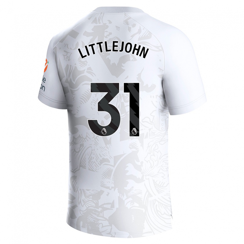 Kandiny Uomo Maglia Ruesha Littlejohn #31 Bianco Kit Gara Away 2023/24 Maglietta