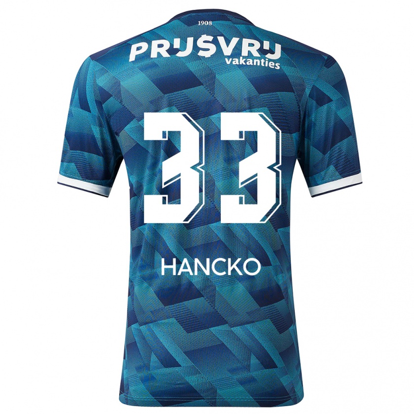 Kandiny Uomo Maglia David Hancko #33 Blu Kit Gara Away 2023/24 Maglietta