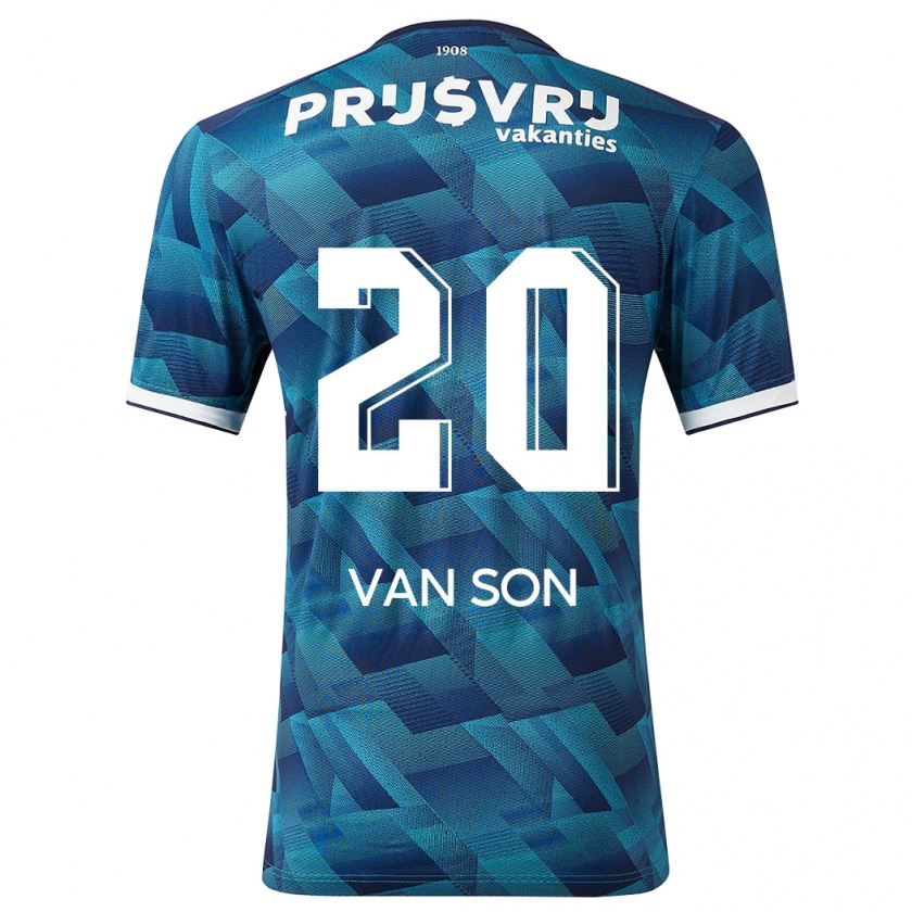 Kandiny Uomo Maglia Anne Van Son #20 Blu Kit Gara Away 2023/24 Maglietta