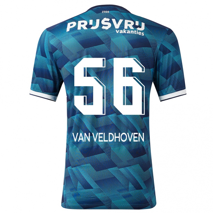 Kandiny Uomo Maglia Kars Van Veldhoven #56 Blu Kit Gara Away 2023/24 Maglietta