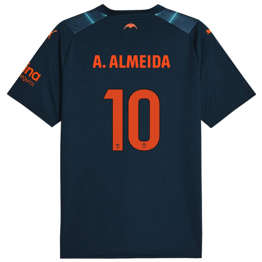 Kandiny Uomo Maglia André Almeida #10 Blu Marino Kit Gara Away 2023/24 Maglietta