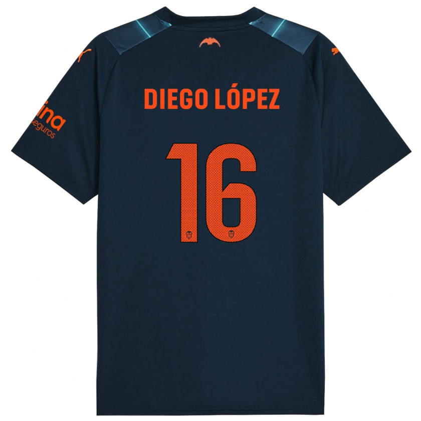 Kandiny Herren Diego López #16 Marineblau Auswärtstrikot Trikot 2023/24 T-Shirt Österreich