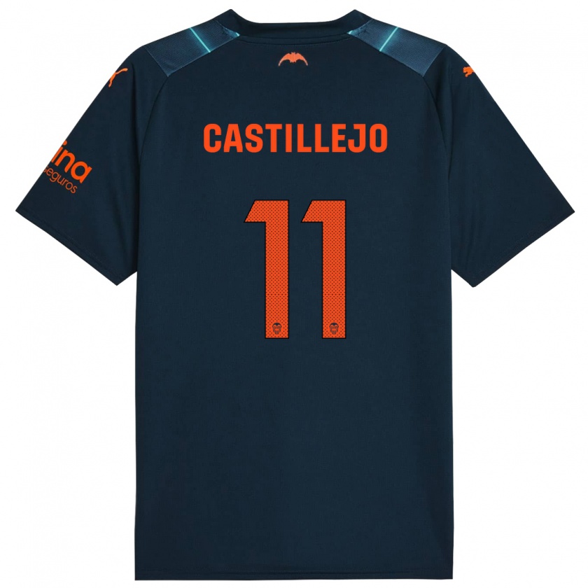 Kandiny Uomo Maglia Samu Castillejo #11 Blu Marino Kit Gara Away 2023/24 Maglietta