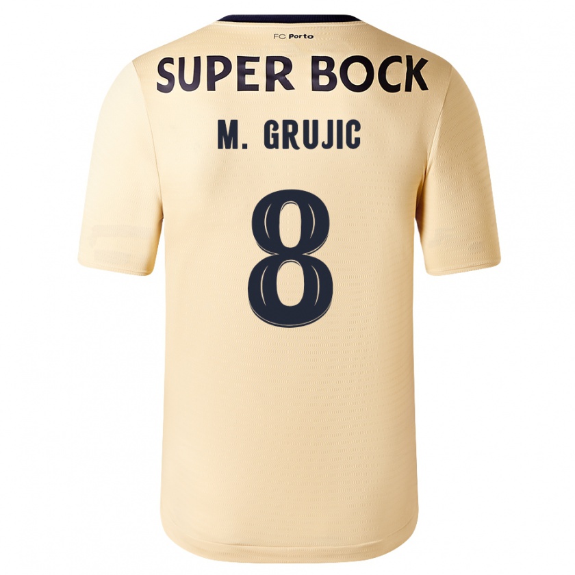 Kandiny Heren Marko Grujic #8 Beige-Gouden Uitshirt Uittenue 2023/24 T-Shirt België