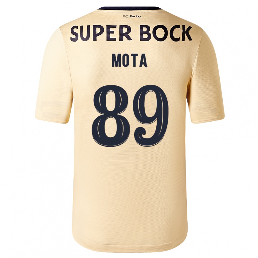 Kandiny Uomo Maglia Luís Mota #89 Beige-Dorato Kit Gara Away 2023/24 Maglietta