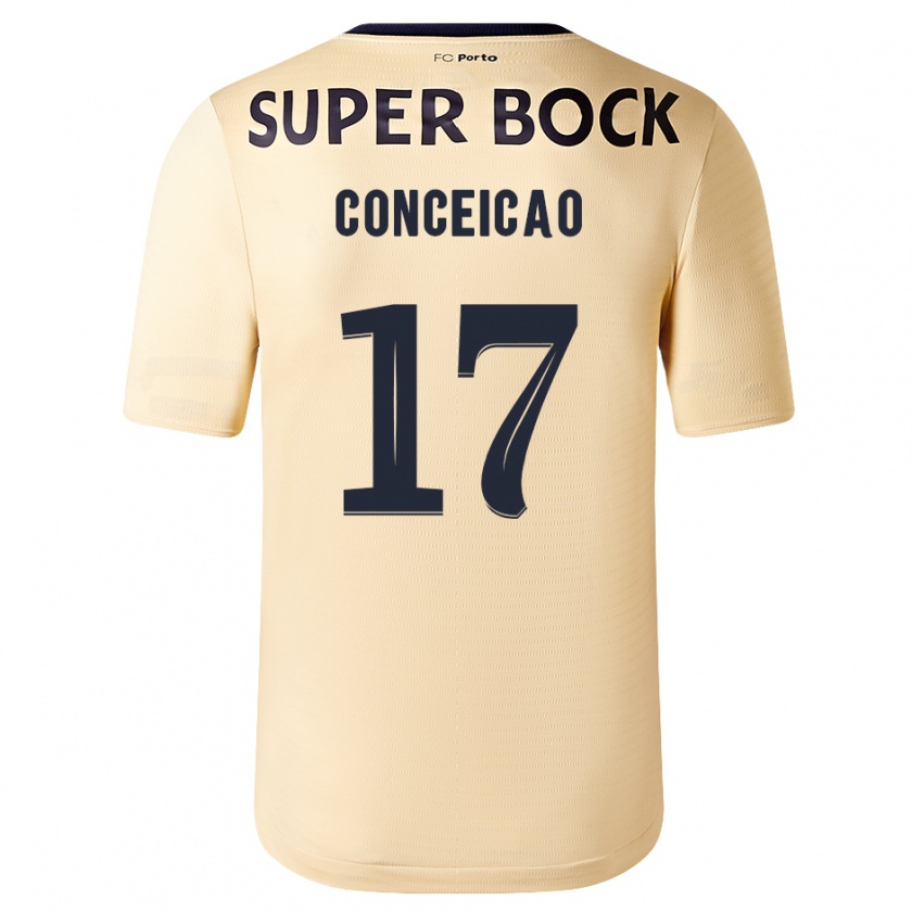 Kandiny Uomo Maglia Rodrigo Conceicao #17 Beige-Dorato Kit Gara Away 2023/24 Maglietta