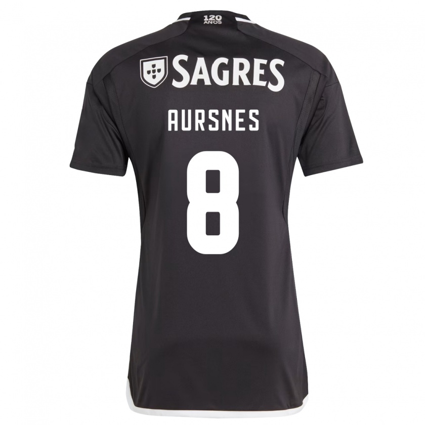 Kandiny Hombre Camiseta Fredrik Aursnes #8 Negro 2ª Equipación 2023/24 La Camisa