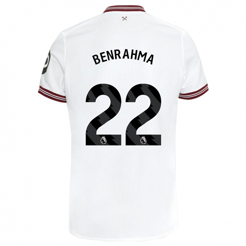 Kandiny Donna Maglia Saïd Benrahma #22 Bianco Kit Gara Away 2023/24 Maglietta