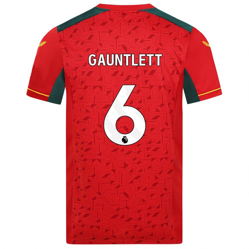 Kandiny Mujer Camiseta Maz Gauntlett #6 Rojo 2ª Equipación 2023/24 La Camisa