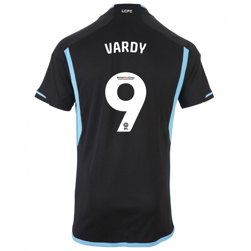 Kandiny Donna Maglia Jamie Vardy #9 Nero Kit Gara Away 2023/24 Maglietta