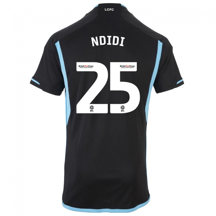 Kandiny Damen Wilfred Ndidi #25 Schwarz Auswärtstrikot Trikot 2023/24 T-Shirt Österreich