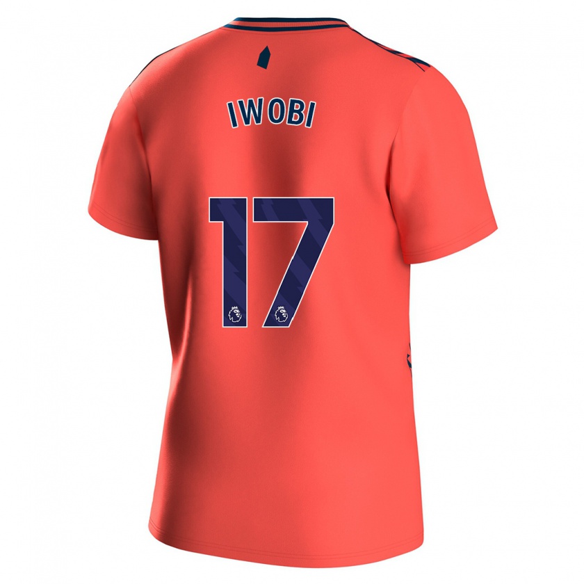 Kandiny Dames Alex Iwobi #17 Koraal Uitshirt Uittenue 2023/24 T-Shirt België