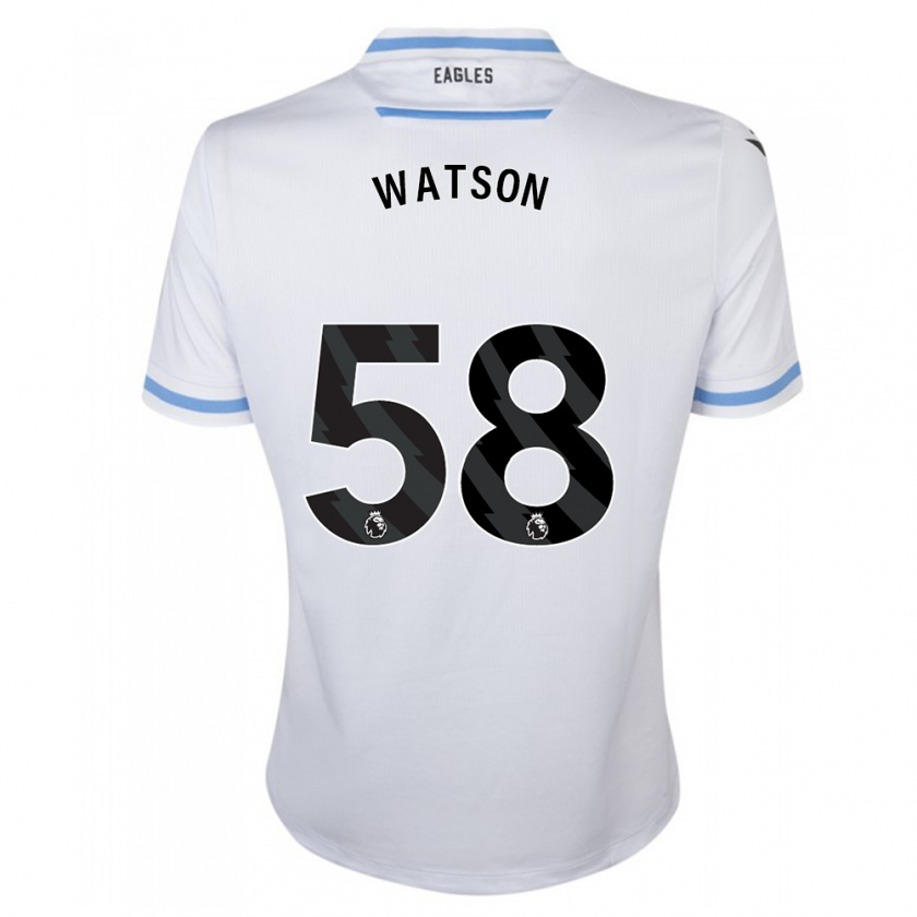 Kandiny Mujer Camiseta Noah Watson #58 Blanco 2ª Equipación 2023/24 La Camisa