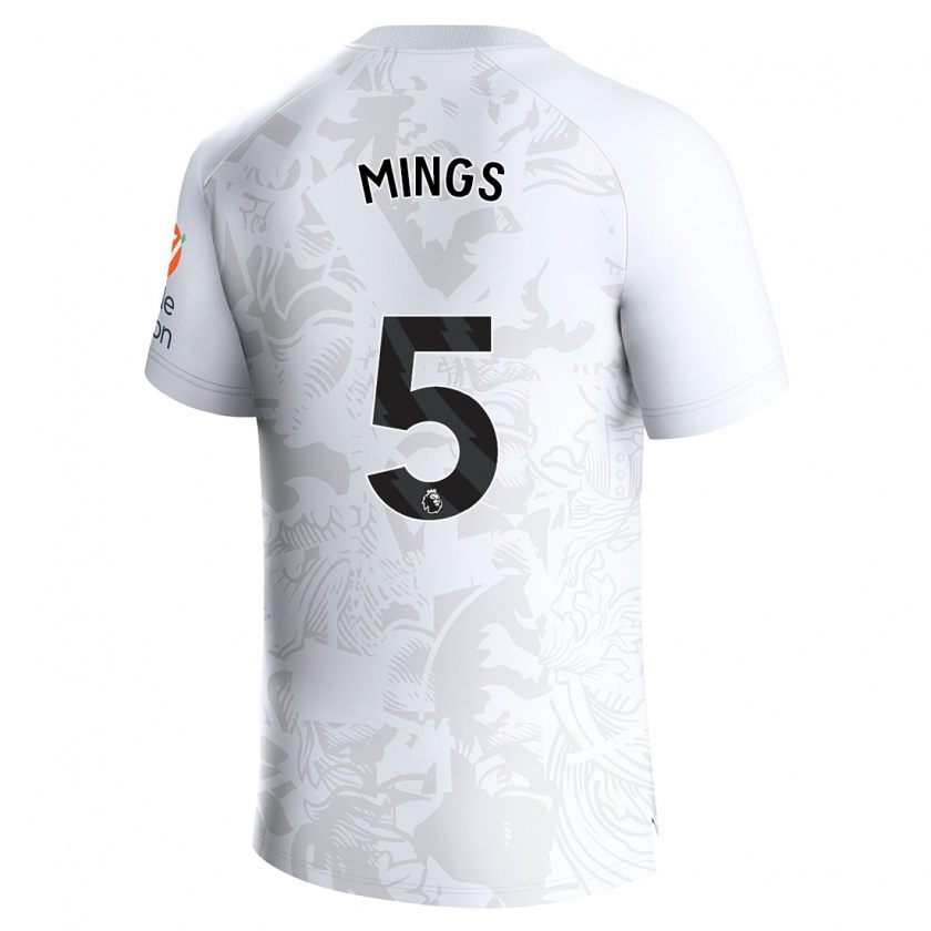 Kandiny Donna Maglia Tyrone Mings #5 Bianco Kit Gara Away 2023/24 Maglietta