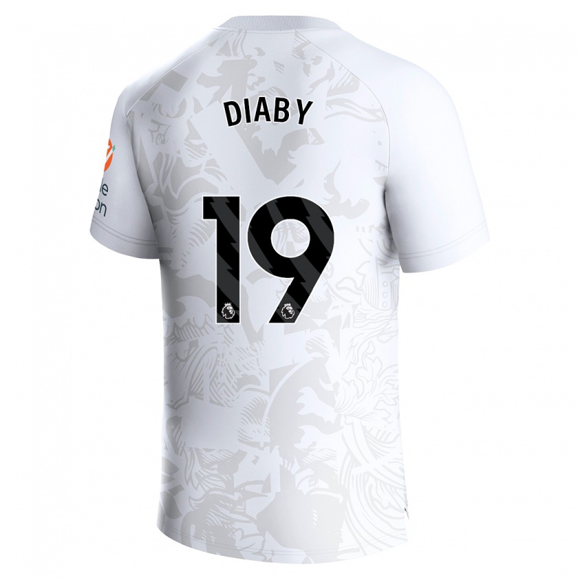 Kandiny Donna Maglia Moussa Diaby #19 Bianco Kit Gara Away 2023/24 Maglietta