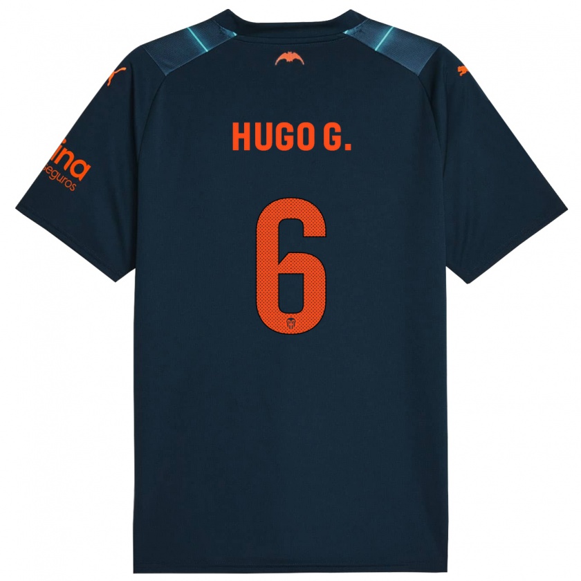 Kandiny Mujer Camiseta Hugo Guillamón #6 Azul Marino 2ª Equipación 2023/24 La Camisa