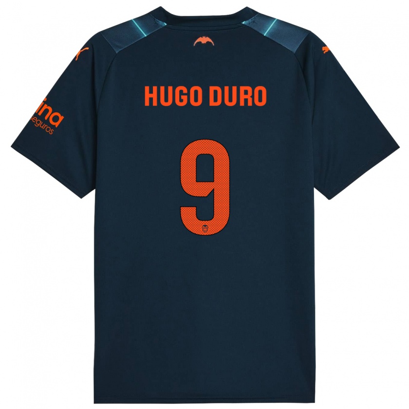 Kandiny Mujer Camiseta Hugo Duro #9 Azul Marino 2ª Equipación 2023/24 La Camisa