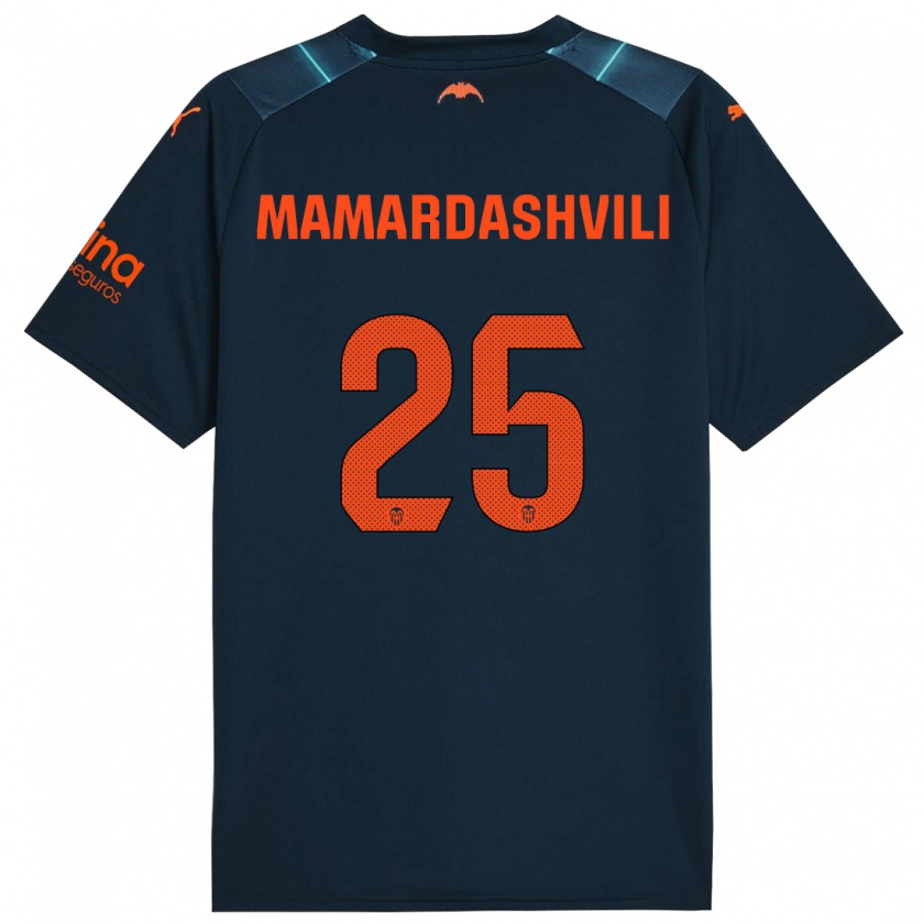 Kandiny Dames Giorgi Mamardashvili #25 Marineblauw Uitshirt Uittenue 2023/24 T-Shirt België