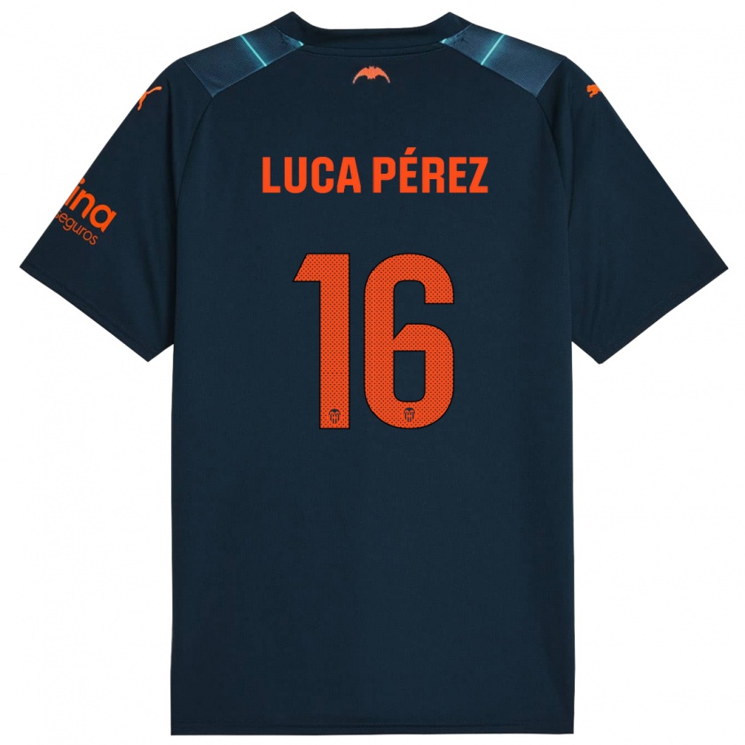 Kandiny Mujer Camiseta Simón Luca Pérez #16 Azul Marino 2ª Equipación 2023/24 La Camisa