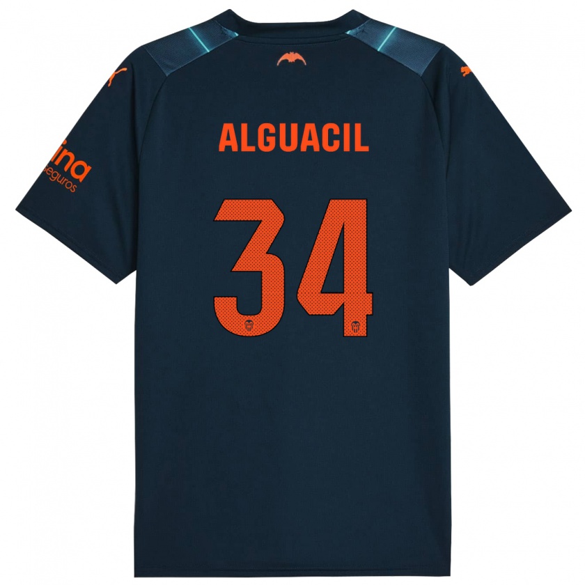 Kandiny Mujer Camiseta Ainhoa Alguacil #34 Azul Marino 2ª Equipación 2023/24 La Camisa