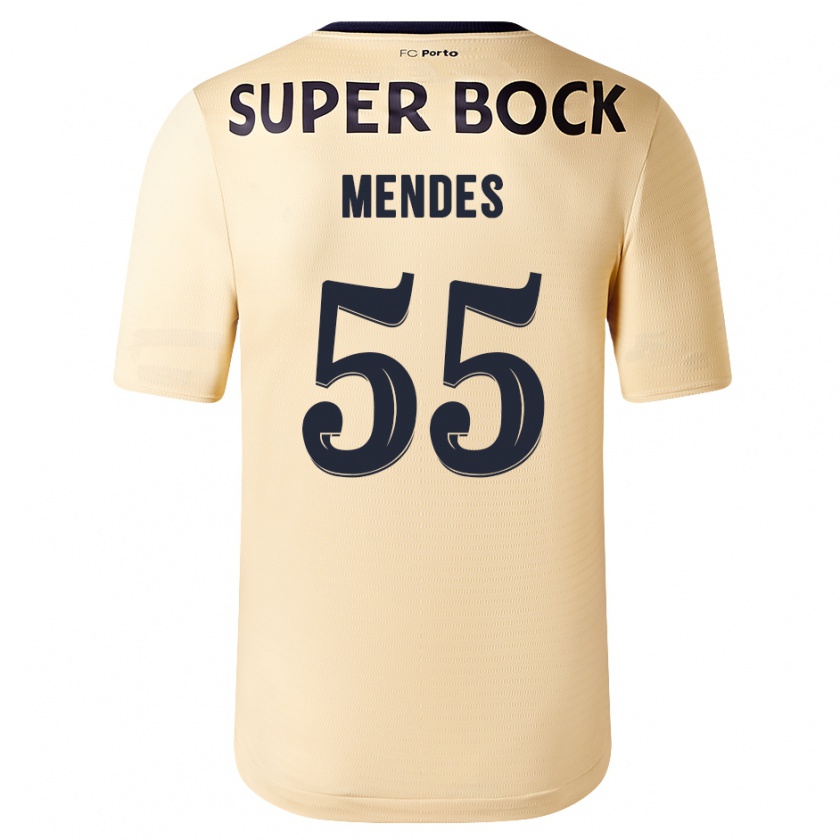 Kandiny Donna Maglia João Mendes #55 Beige-Dorato Kit Gara Away 2023/24 Maglietta