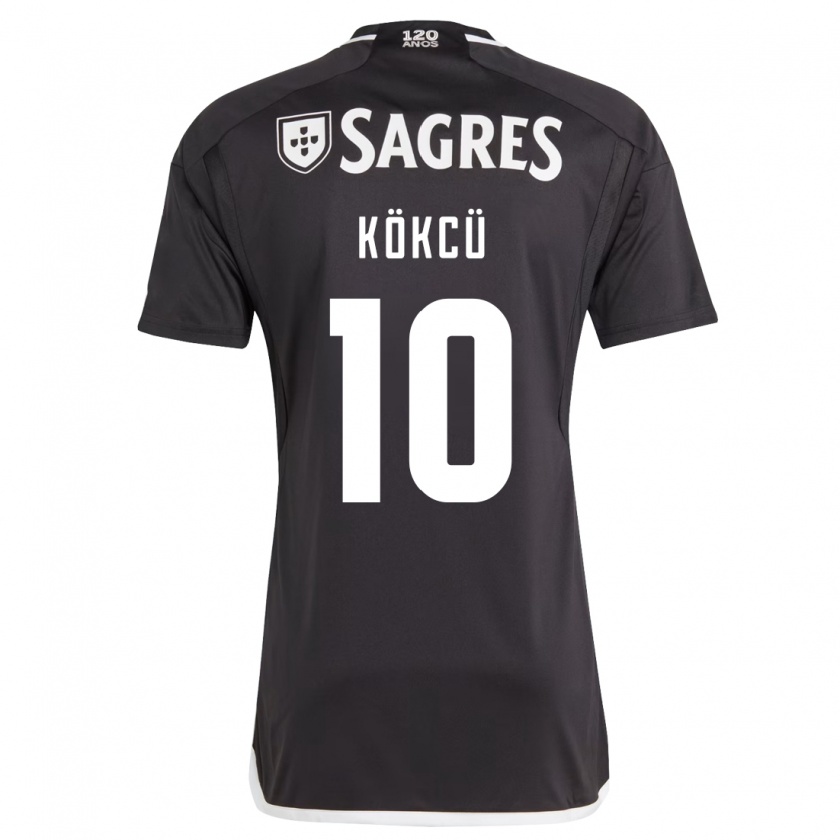 Kandiny Donna Maglia Orkun Kökcü #10 Nero Kit Gara Away 2023/24 Maglietta