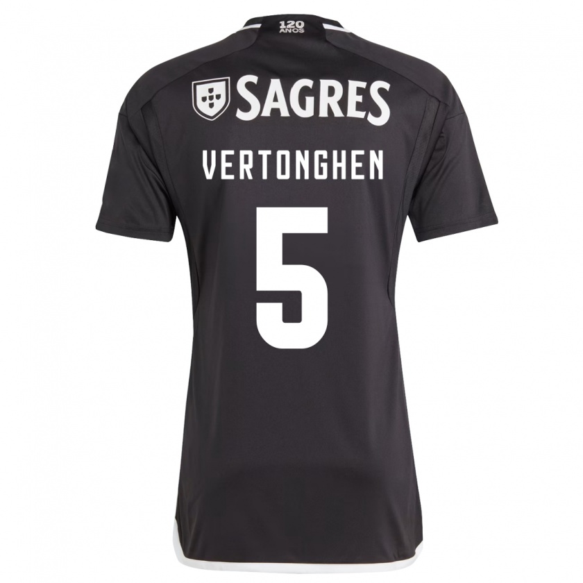 Kandiny Donna Maglia Jan Vertonghen #5 Nero Kit Gara Away 2023/24 Maglietta