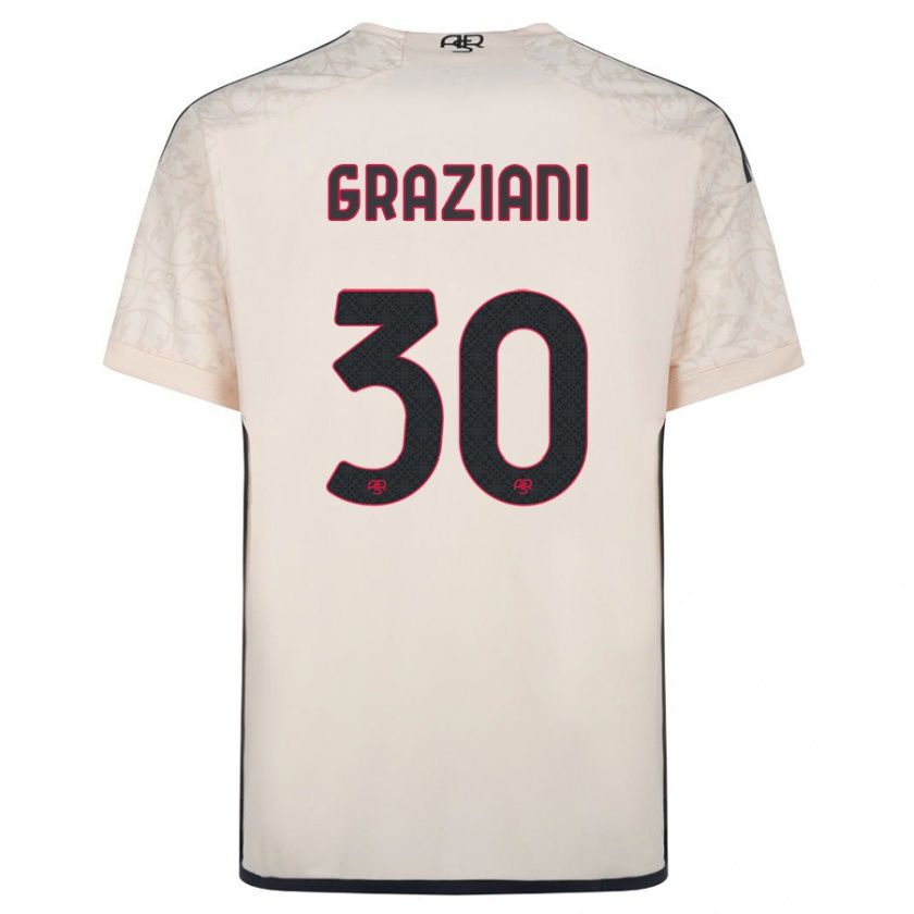 Kandiny Donna Maglia Leonardo Graziani #30 Bianco Blu Kit Gara Away 2023/24 Maglietta