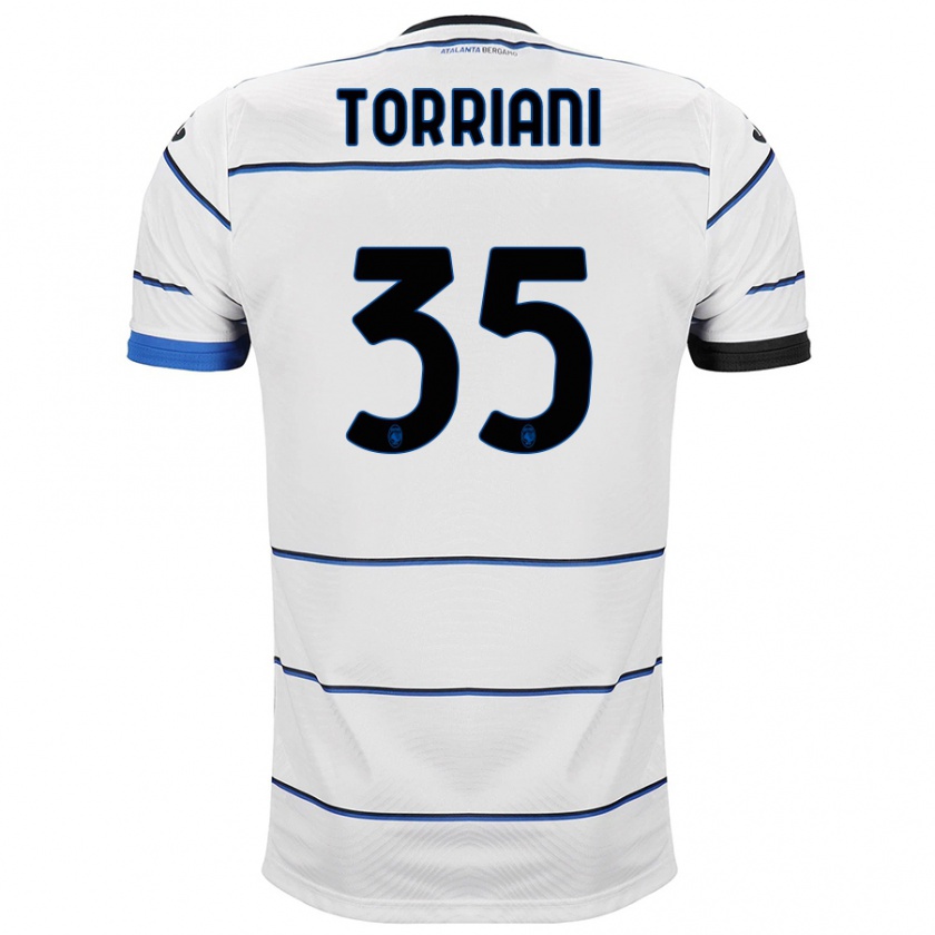 Kandiny Donna Maglia Andrea Torriani #35 Bianco Kit Gara Away 2023/24 Maglietta