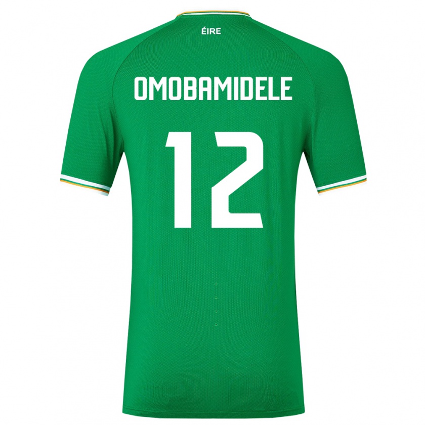 Kandiny Niño Camiseta Irlanda Andrew Omobamidele #12 Verde 1ª Equipación 24-26 La Camisa