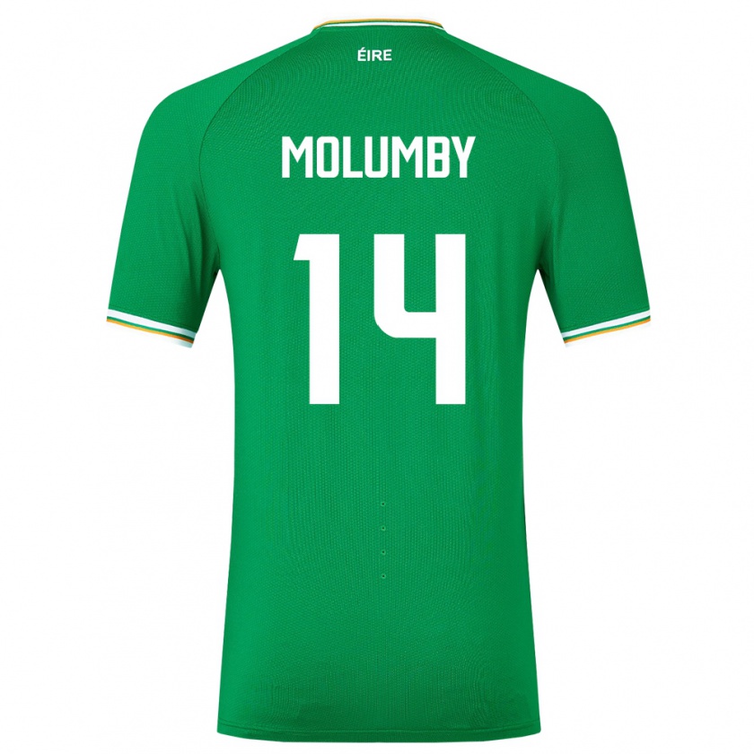 Kandiny Niño Camiseta Irlanda Jayson Molumby #14 Verde 1ª Equipación 24-26 La Camisa