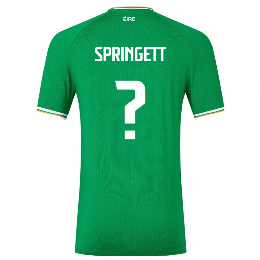 Kandiny Niño Camiseta Irlanda Tony Springett #0 Verde 1ª Equipación 24-26 La Camisa