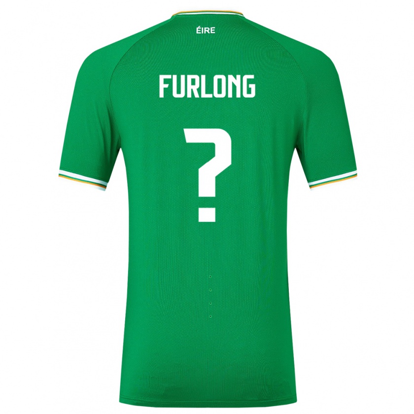 Kandiny Bambino Maglia Irlanda James Furlong #0 Verde Kit Gara Home 24-26 Maglietta