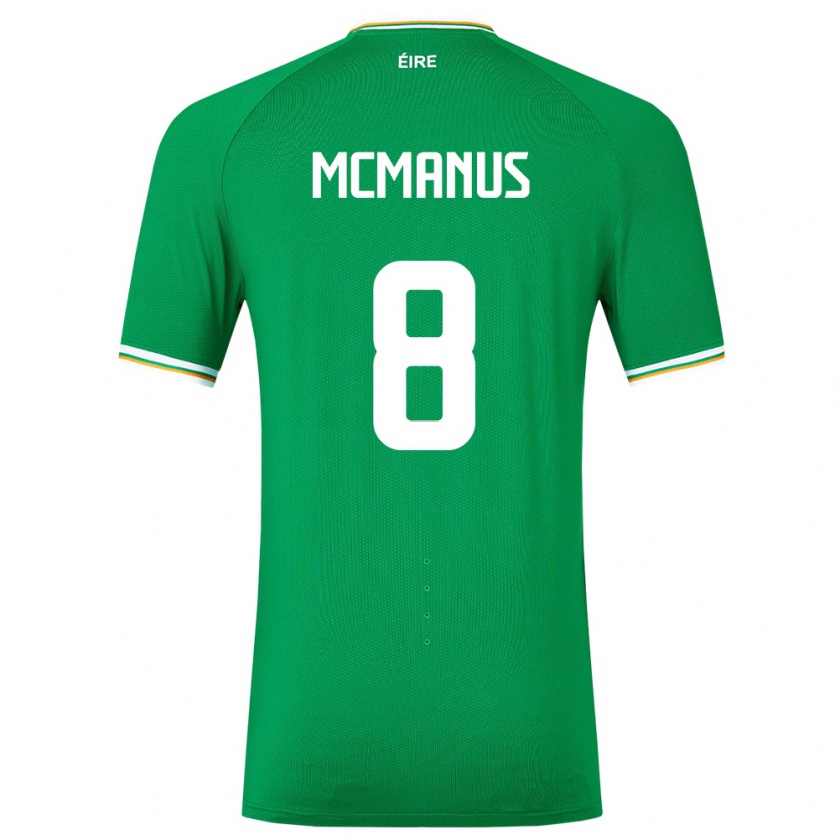 Kandiny Niño Camiseta Irlanda James Mcmanus #8 Verde 1ª Equipación 24-26 La Camisa